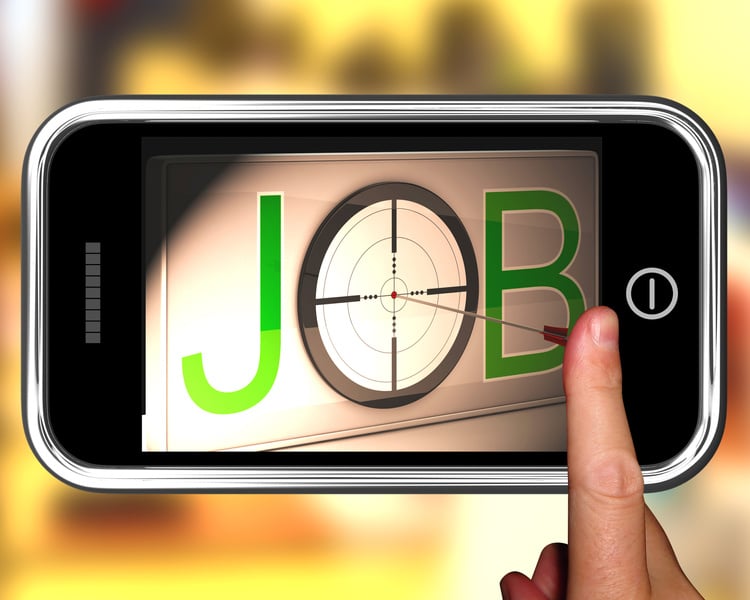 Job On smartphone Showing Target Employment