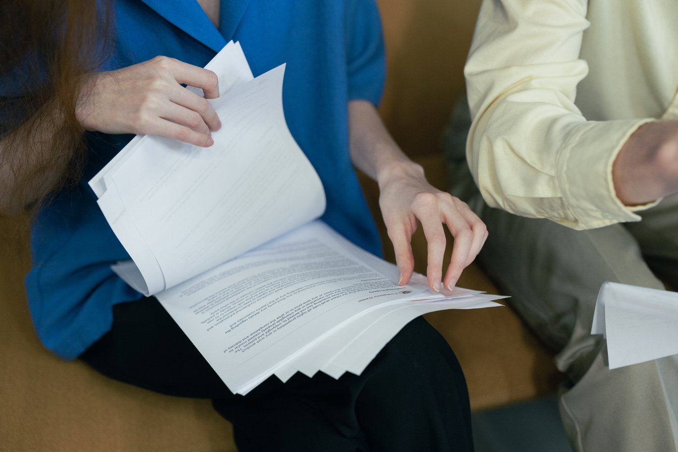 Person looking at Documents